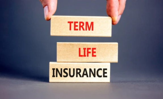 Wooden blocks being stacked to spell term life insurance